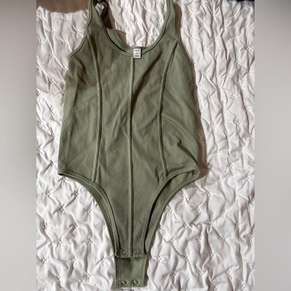 Arizona Love Sage Green Ribbed Bodysuit